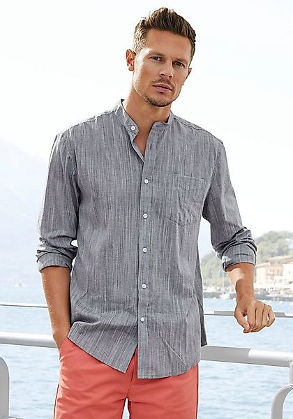 H.I.S Langarmhemd Regular Fit, Stehkragenhemd mit Brusttasche, reine Baumwo günstig online kaufen