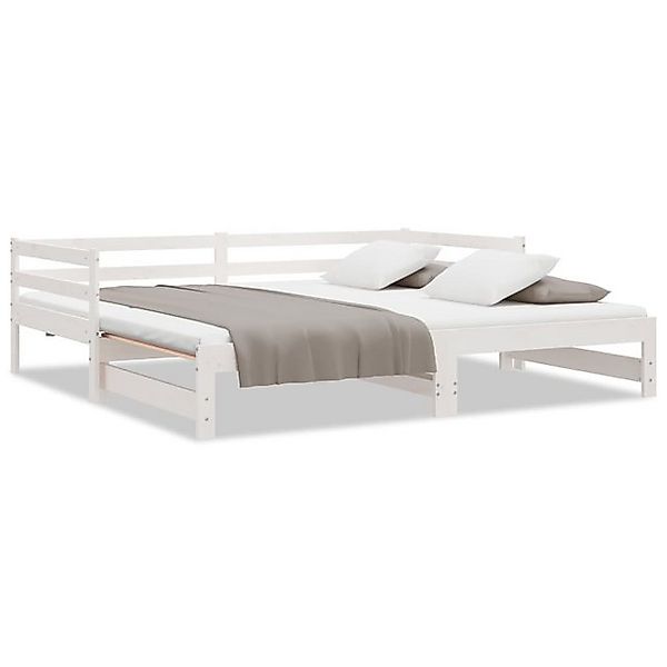 furnicato Bettgestell Ausziehbares Tagesbett ohne Matratze Weiß 90x190 cm ( günstig online kaufen