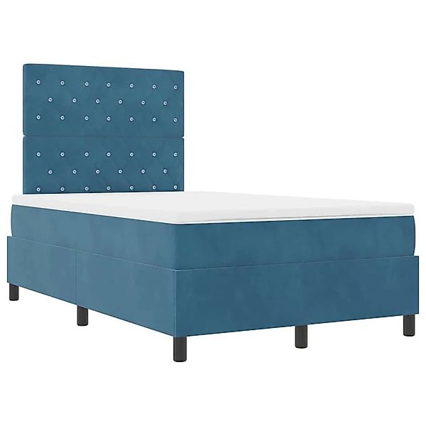 vidaXL Boxspringbett mit Matratze Dunkelblau 120 x 190 cm Samt 3339756 günstig online kaufen