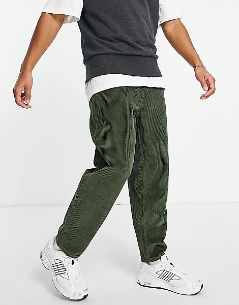 ASOS DESIGN – Legere, schmal zulaufende Cord-Jeans in Khaki-Grün günstig online kaufen