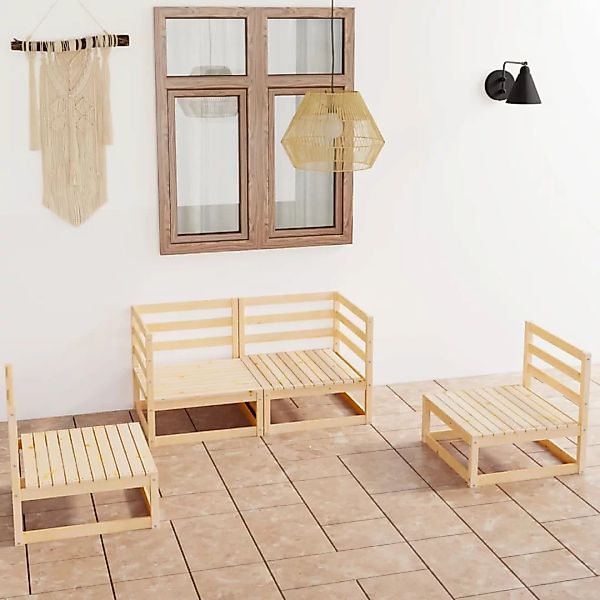 4-tlg. Garten-lounge-set Massivholz Kiefer günstig online kaufen