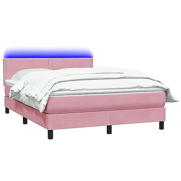 vidaXL Bett Boxspringbett mit Matratze Rosa 140x210 cm Samt günstig online kaufen