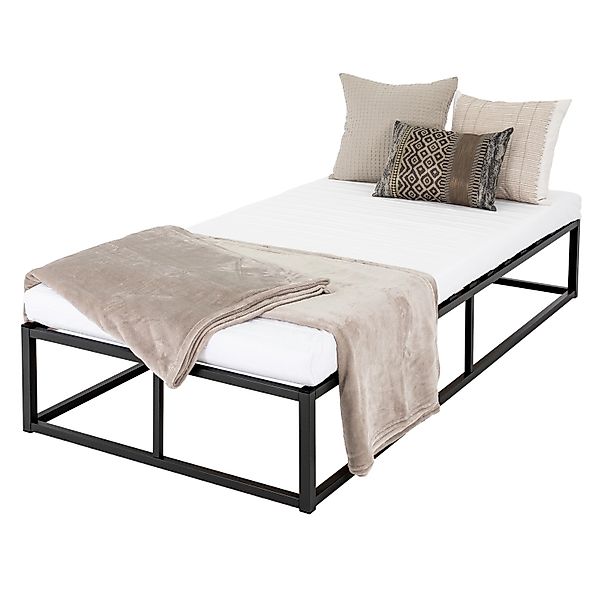 ML-Design Metallbett 90x200 cm auf Stahlrahmen Schwarz Matratze H16cm günstig online kaufen