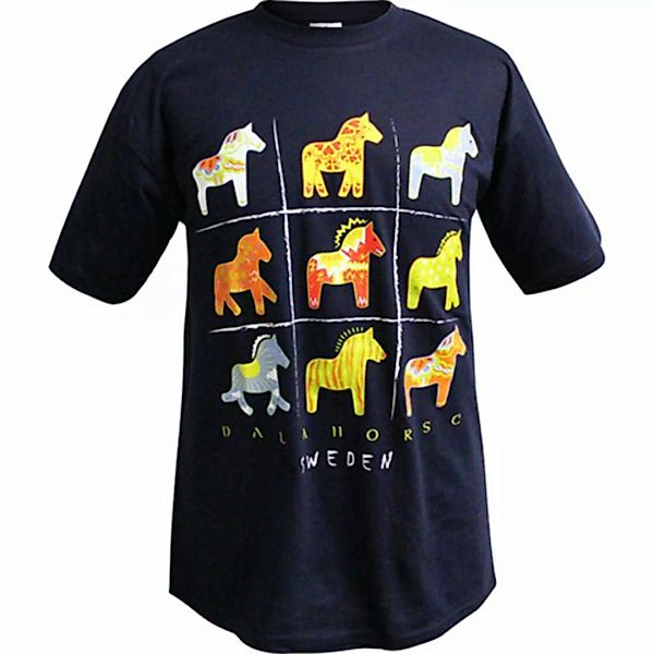 PrintGreen! T-Shirt T-Shirt Dalapferde schwarz 100% Baumwolle günstig online kaufen