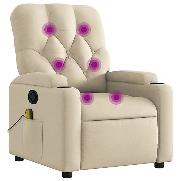 vidaXL Massage-Relaxsessel Cremefarbener Stoff 3206068 günstig online kaufen