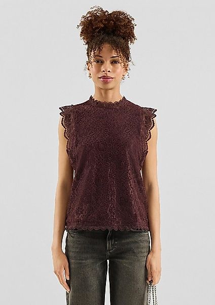 QS Blusentop Bluse Blusentop aus Samtspitze günstig online kaufen