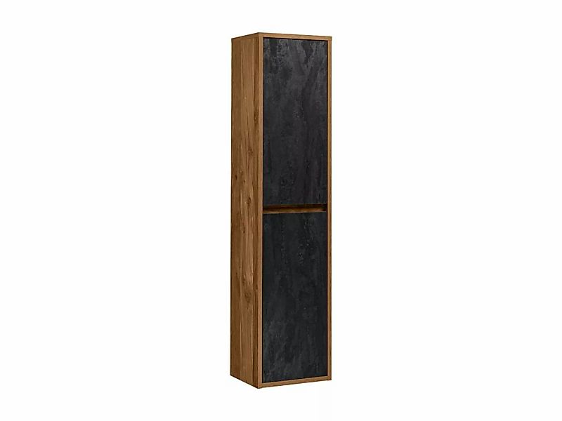 Hängende Badezimmersäule - Holzfarben & Anthrazit - H 170 cm - TIKITKI günstig online kaufen