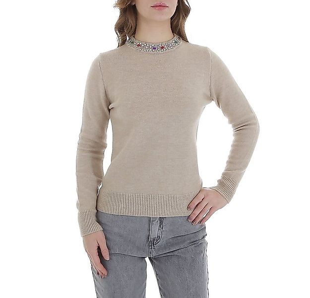 Ital-Design Strickpullover Damen Freizeit (88578854) Strass Stretch Strickp günstig online kaufen