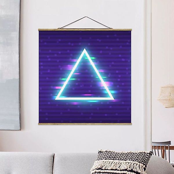 Stoffbild mit Posterleisten Geometrisches Dreieck in Neonfarben günstig online kaufen