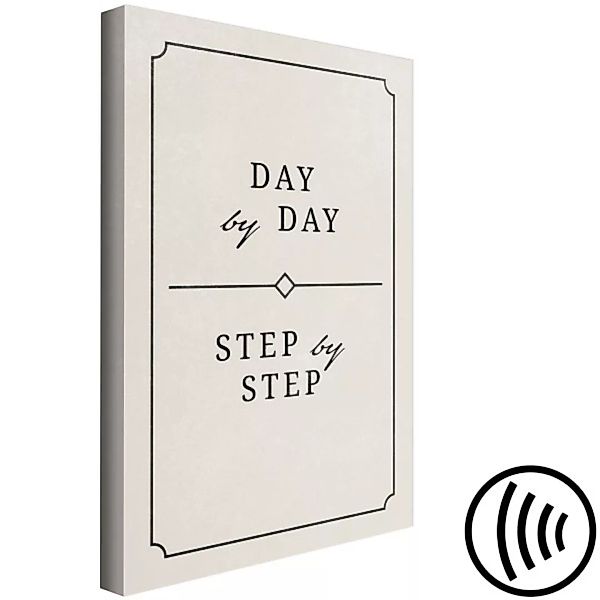 Bild auf Leinwand Step by step, day by day - topographische Grafik auf Engl günstig online kaufen