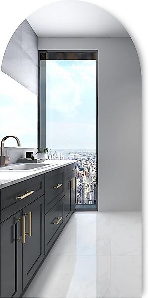 GOLD&CHROME UNIQUE DESIGN Spiegel Halbovaler und Ovaler rahmenloser Wandspi günstig online kaufen