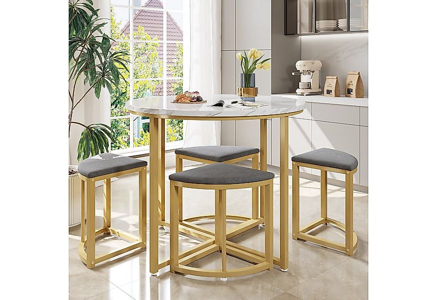 TavilaEcon Essgruppe Esszimmertisch-Set mit vier Stühlen, MDF-Tischplatte, günstig online kaufen