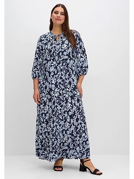 Sheego Maxikleid "Große Größen", mit floralem Druck und gestuftem Rock günstig online kaufen