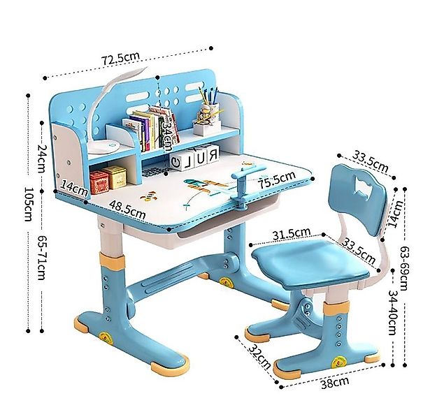 NUODWELL Kinderschreibtisch Kinderschreibtischstuhl-Set,Höheverstellbar Stu günstig online kaufen