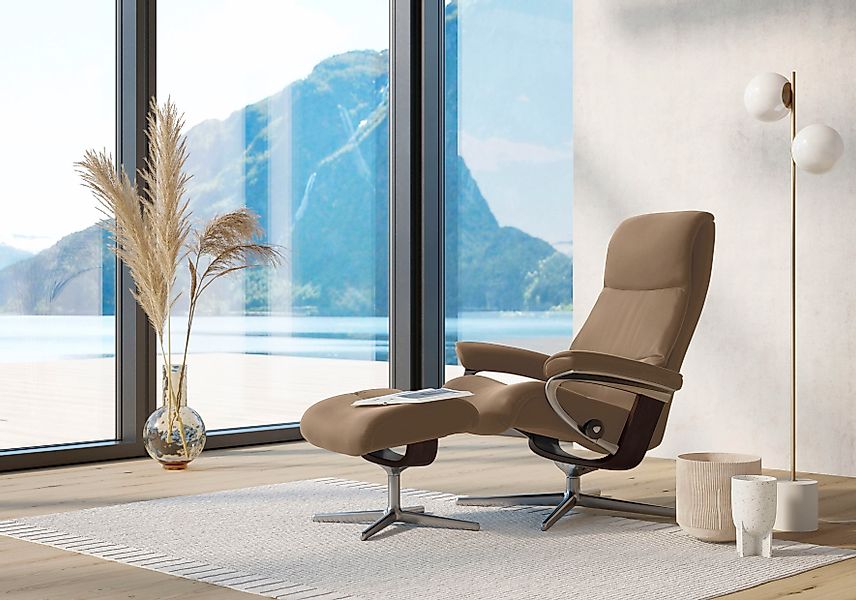 Stressless "View" Set, Relaxsessel mit Hocker, mit Hocker, mit Cross Base, günstig online kaufen