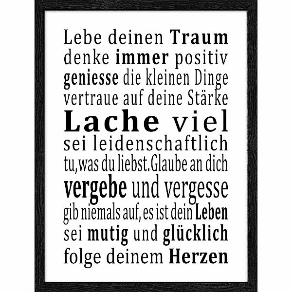 Bild mit Rahmen Anonymus Lebensweisheit 42,5 cm x 32,5 cm günstig online kaufen