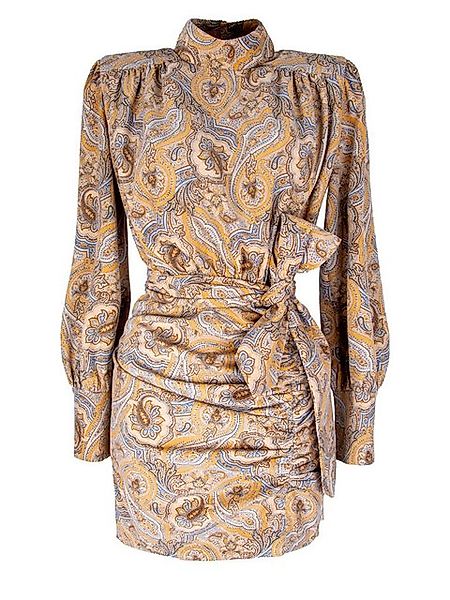 RUA & RUA Minikleid mit Stehkragen Drapiertes Kleid aus Feincord mit Paisle günstig online kaufen