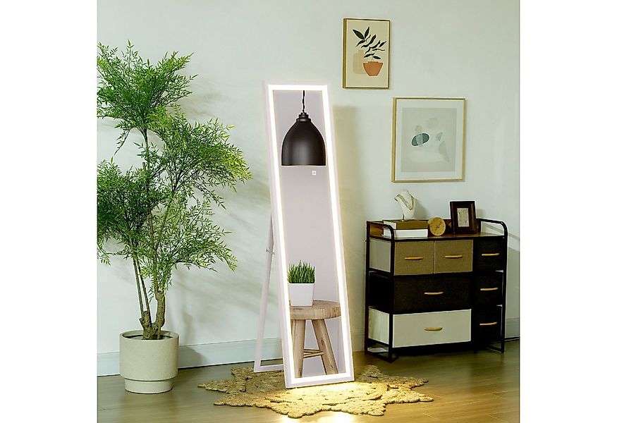 HOMCOM Standspiegel 40 x 160 cm, mit LED Lichte, Touch-Steuerung (Wandspieg günstig online kaufen