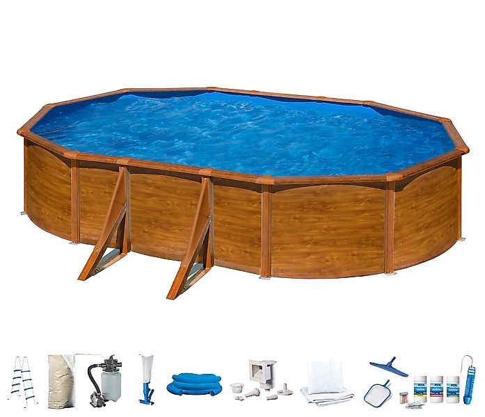 my POOL BWT Ovalpool, (Komplett-Set, 10 tlg.), in moderner Holzoptik, Höhe günstig online kaufen