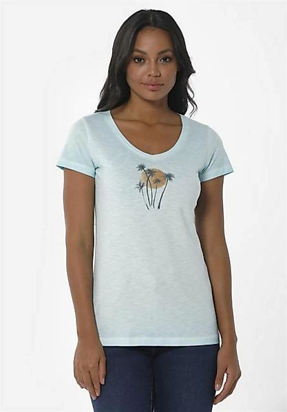 ORGANICATION T-Shirt Women's Garment-Dyed Printed T-shirt in Mint günstig online kaufen