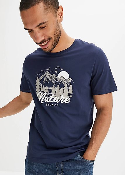 bonprix T-Shirt "T-Shirt aus reiner Baumwolle" Regular Fit, Kurzarm-Design, günstig online kaufen