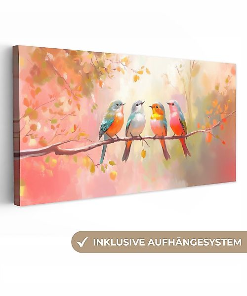 OneMillionCanvasses® Leinwandbild Panorama Vögel - Bunt günstig online kaufen