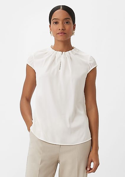 comma Satinbluse mit Raffung am Hals günstig online kaufen