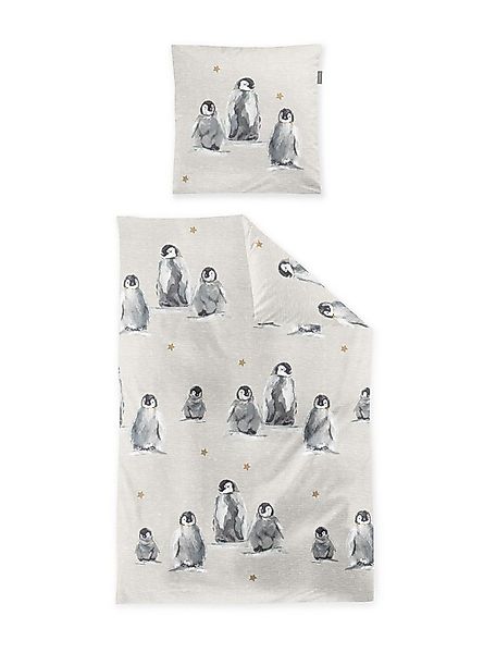 Irisette Bettwäsche Irisette Biber Bettwäsche Panda 155x220 Pinguine Sterne günstig online kaufen