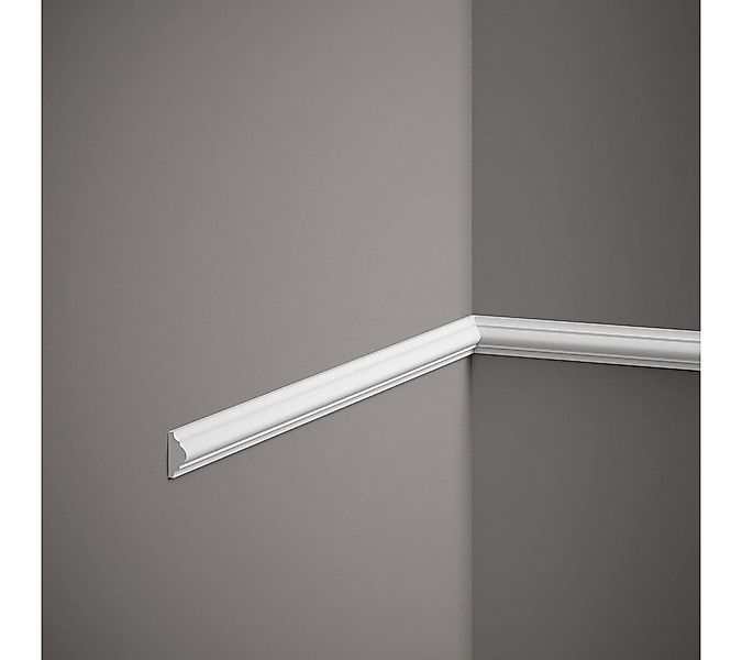 PROVISTON Zierleiste Polystyrol, 10 x 22 x 2000 mm, Weiß, Wandleiste, Klebe günstig online kaufen
