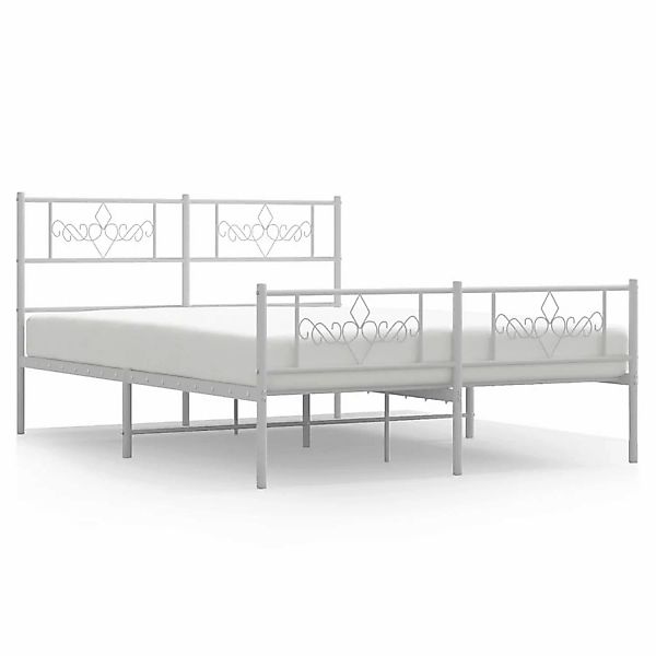 vidaXL Bettgestell mit Kopf- und Fußteil Metall Weiß 120x190 cm Modell 6188 günstig online kaufen