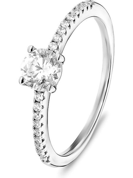 CHRIST Fingerring CHRIST Damen-Damenring 925er Silber 18 Zirkonia, Zirkonia günstig online kaufen