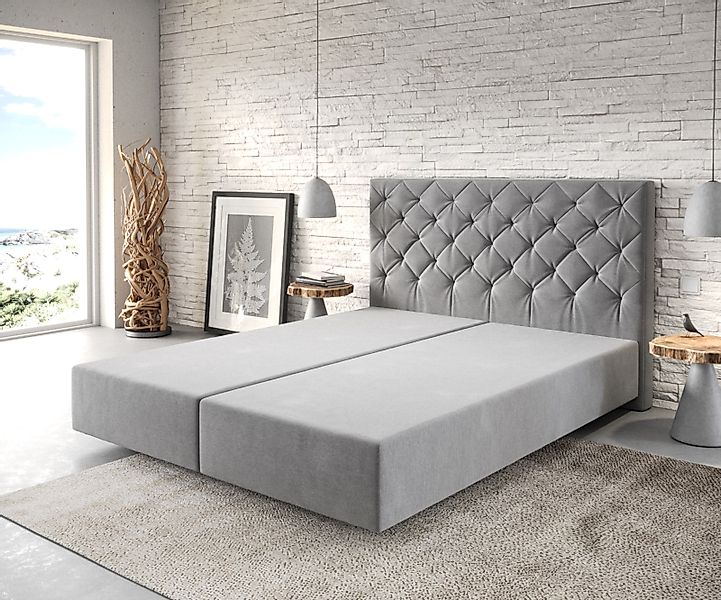 DELIFE Bettgestell Dream-Great, Mikrofaser Grau 160x200 cm günstig online kaufen