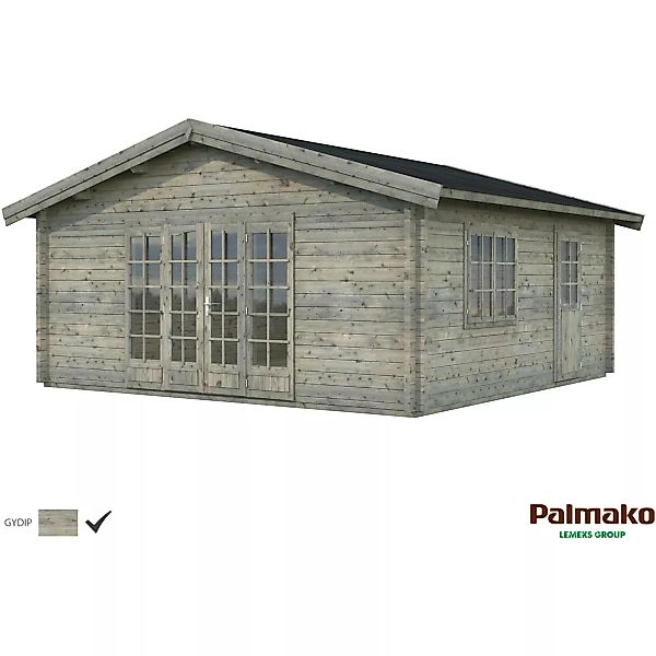 Palmako Irene Holz-Gartenhaus Grau Satteldach Tauchgrundiert 540 cm günstig online kaufen