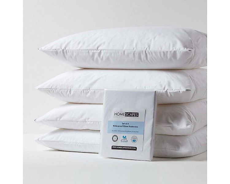 Homescapes Kissenbezüge 4er-Set wasserdichte Kopfkissen-Schonbezüge günstig online kaufen