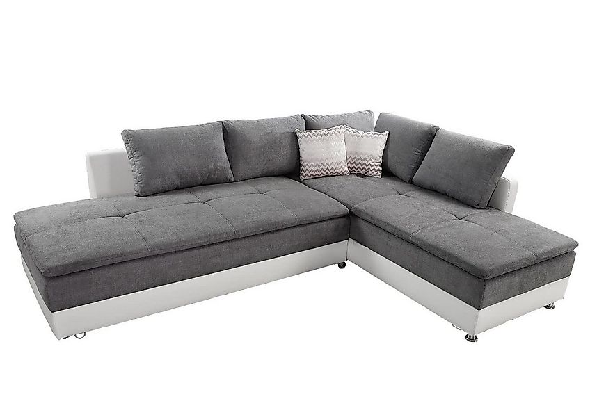 luma-home Ecksofa 15103, Dauerschläfer-Doppelbett B306/T223/H95 cm, Bettkas günstig online kaufen
