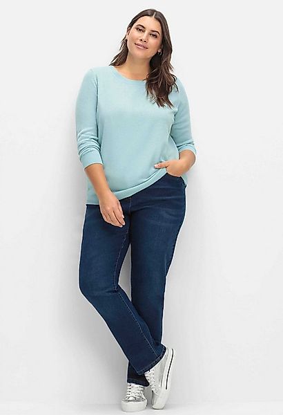 Sieh an! Strickpullover Rundhals-Pullover Langarm Jersey mit gerippten Absc günstig online kaufen