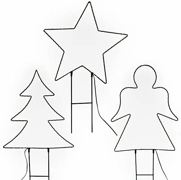 NOOR LIVING Dekolicht »LED Weihnachtsdeko aus Metall, zum Stecken« 3 Stk. W günstig online kaufen