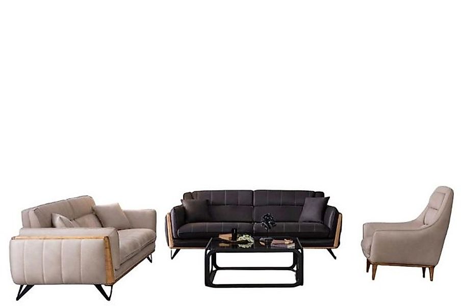JVmoebel Sofa Sofa Couch Garnitur Möbel 3 tlg. Set Sofgarnitur Couchen Einr günstig online kaufen
