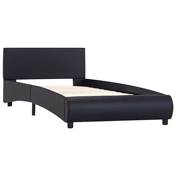 vidaXL Bettgestell mit LED Schwarz Kunstleder 90x200 cm 285480 günstig online kaufen