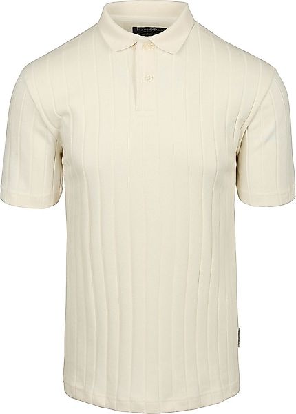 Marc O'Polo Knitted Poloshirt Rib Structure Off White - Größe XL günstig online kaufen