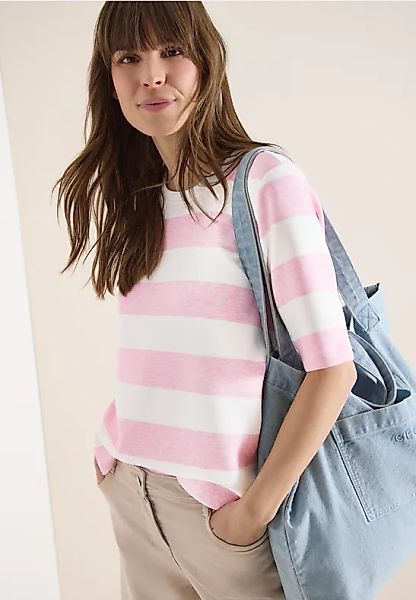 CECIL Kurzarm Sweatshirt mit Streifen günstig online kaufen