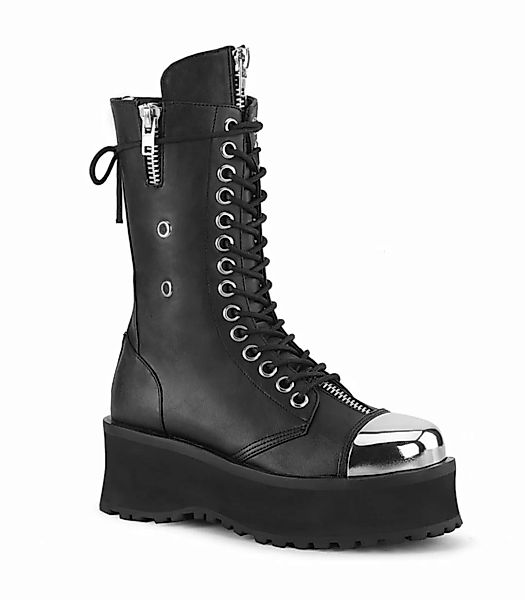 Plateau Ankle Boots GRAVEDIGGER-14 - Schwarz/Silber  (Schuhgröße: EUR 44) günstig online kaufen