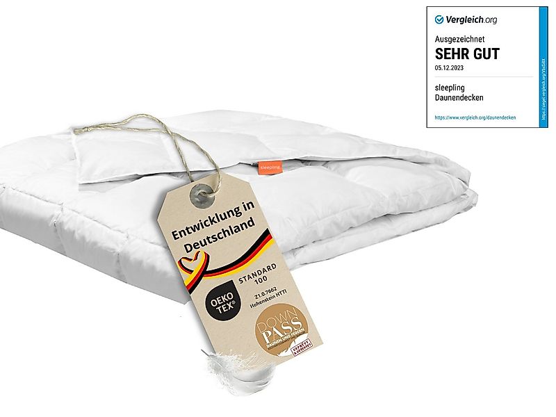 sleepling Daunenbettdecke Komfort, 135 x 200 cm, 155 x 220 cm, weitere Größ günstig online kaufen