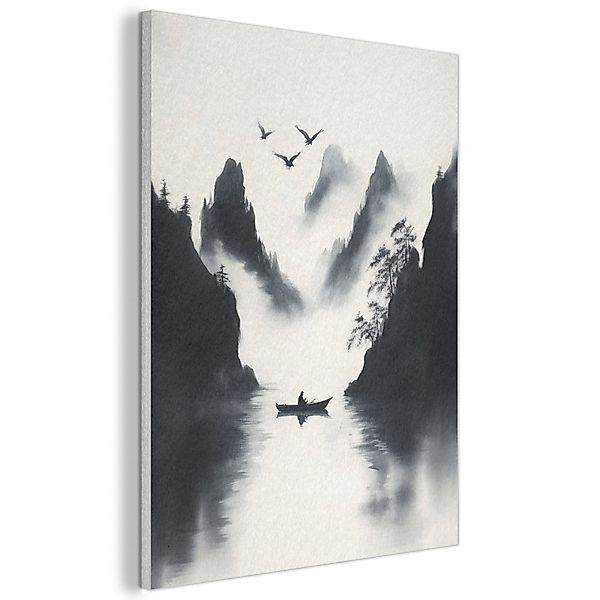 MuchoWow Gemälde Ruderboot - Neblig - günstig online kaufen