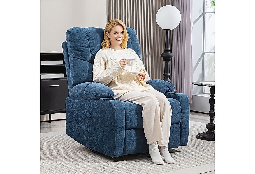 HOMCOM Relaxsessel Fernsehsessel mit Liegefunktion, Schaukelfunktion (Drehb günstig online kaufen