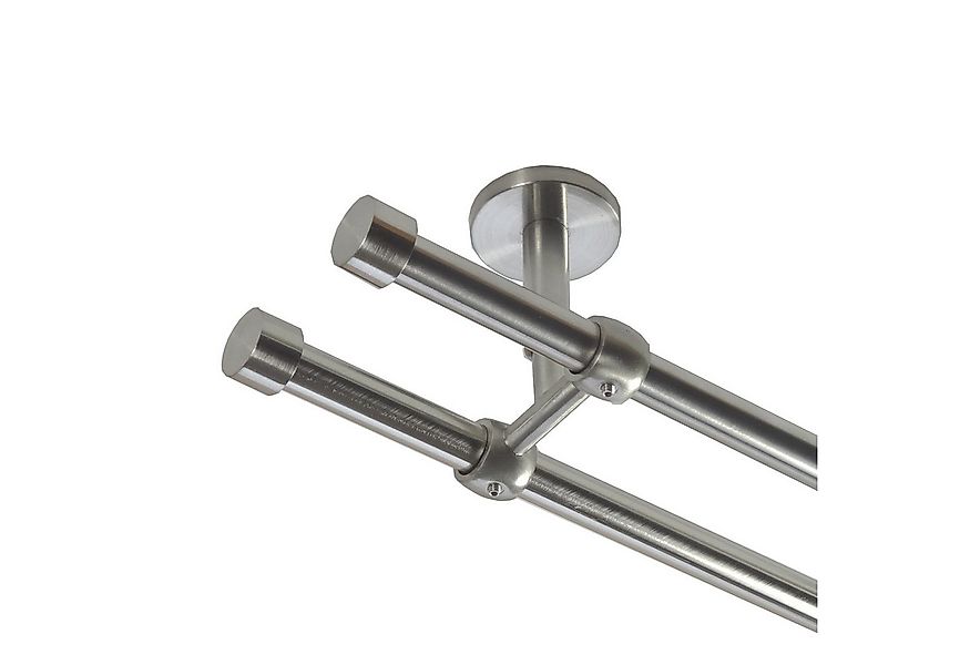 BASIT Gardinenstange Rohr Edelstahl 16 mm mit Deckenträgern 120 cm E16, Ø 1 günstig online kaufen
