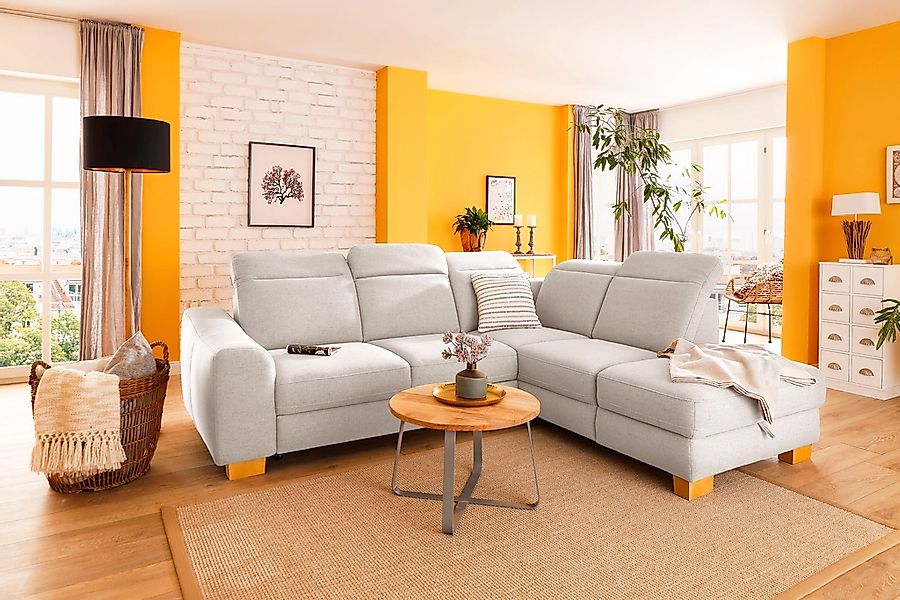 Home affaire Ecksofa »Dundee L-Form«, wahlweise mit Kopfteilverstellung und günstig online kaufen