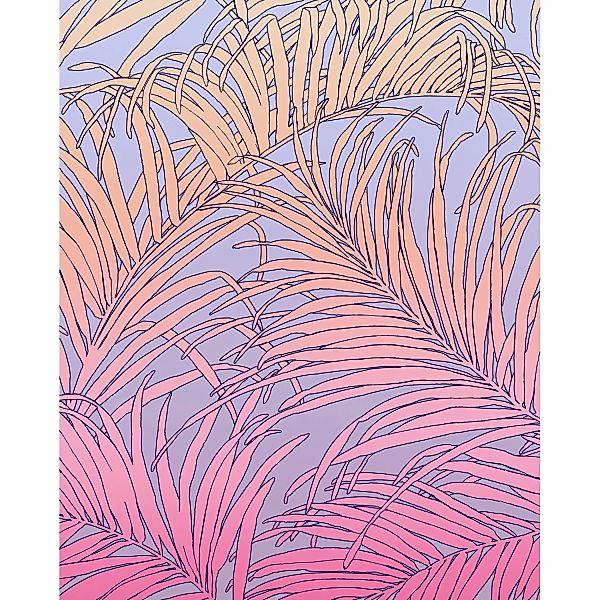 Komar Vliestapete Palm Foglie 200 cm x 250 cm Rosa günstig online kaufen