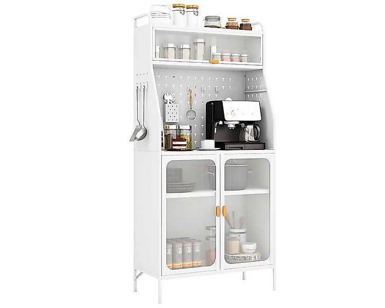COSTWAY Küchenbuffet Schrank mit Steckbrett, Haken & verstellbarem Regal We günstig online kaufen