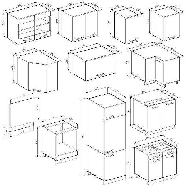 Vicco Winkelküche R-Line, Sonoma/Weiß, 227 x günstig online kaufen